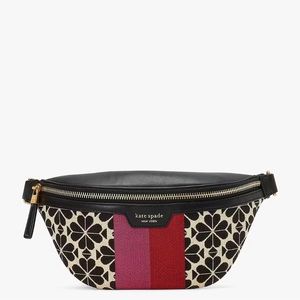 Spade Flower Jacquard Stripe Medium Belt Bag